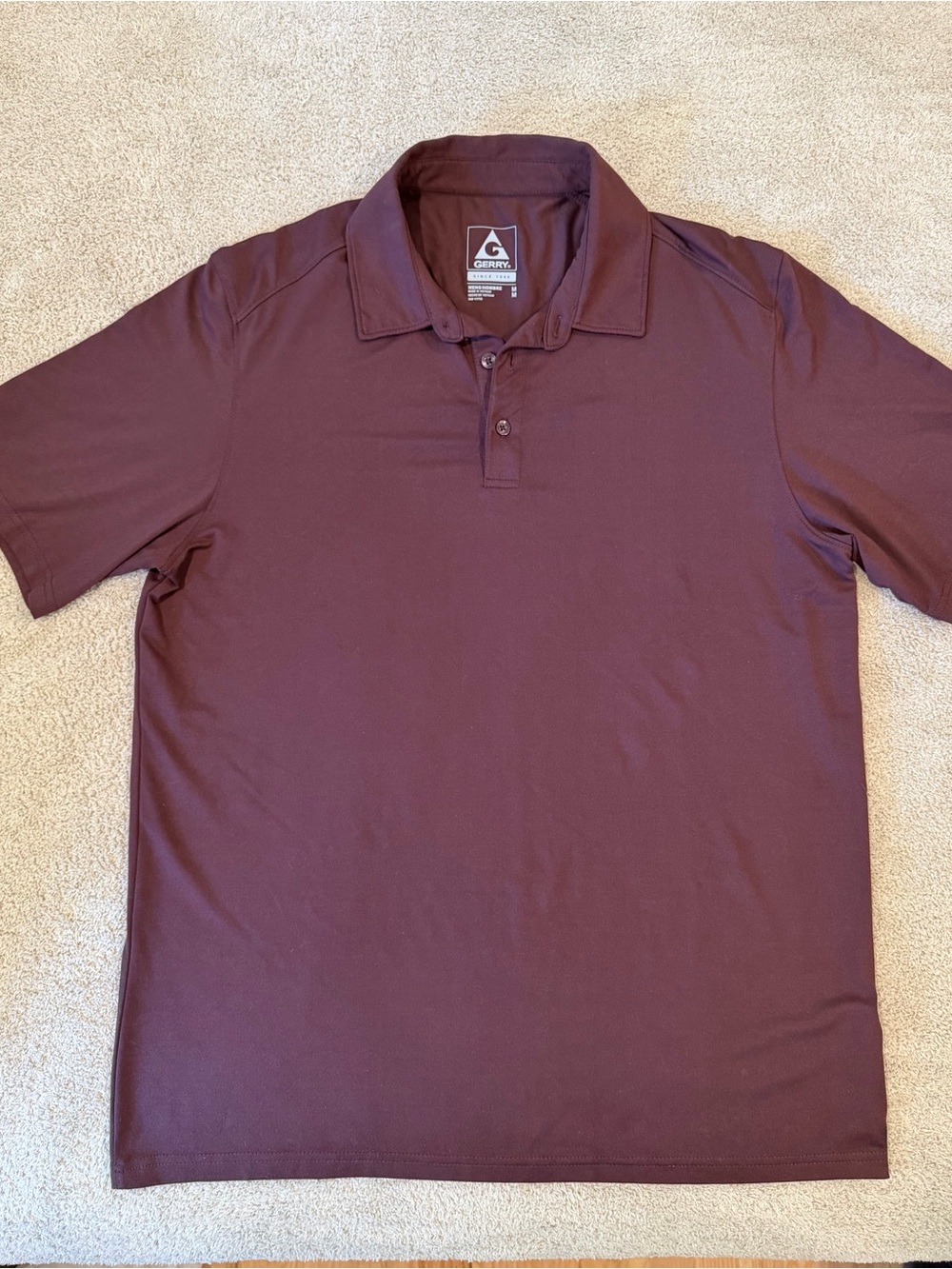 Gerry Weber Men's Quick Dry Polo in Deep Burgundy Size M